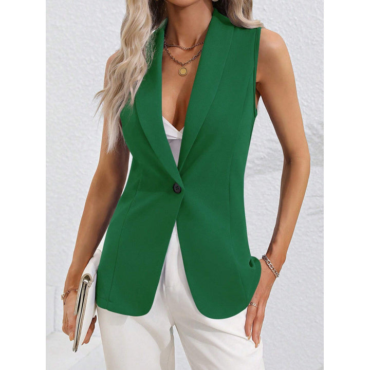 Damen ärmellose Blazerjacke mit elegantem Schnitt und taillierter Silhouette Drune