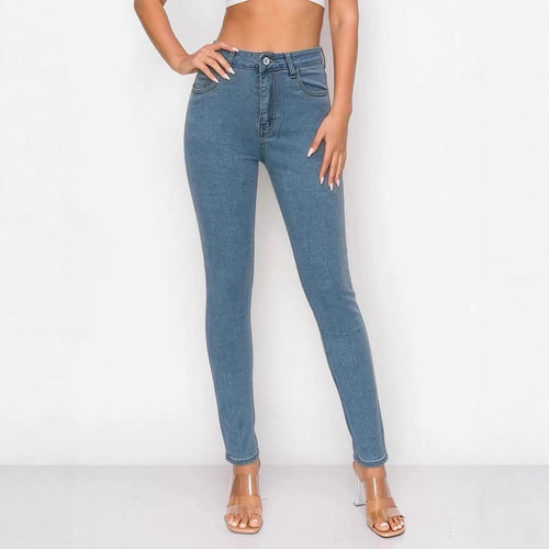 Damen nan hochgeschnittene Skinny-Jeans mit figurformendem Stretch und knöchellanger Passform Drune