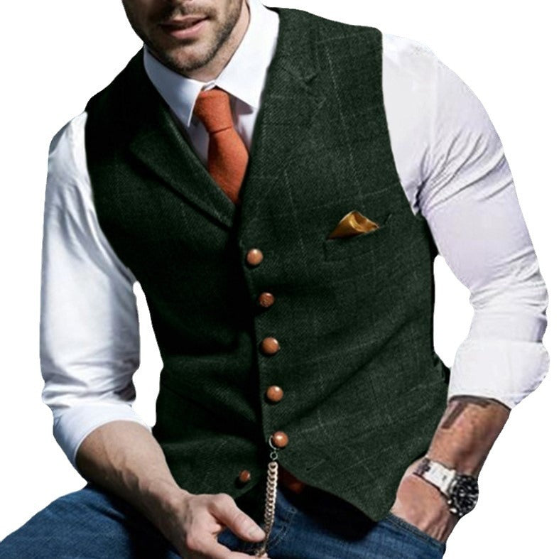 Herren stilvolle elegante Weste mit feinem Stoff Drune