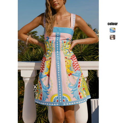Damen Minikleid mit floralem Design und trägerloser Silhouette Drune