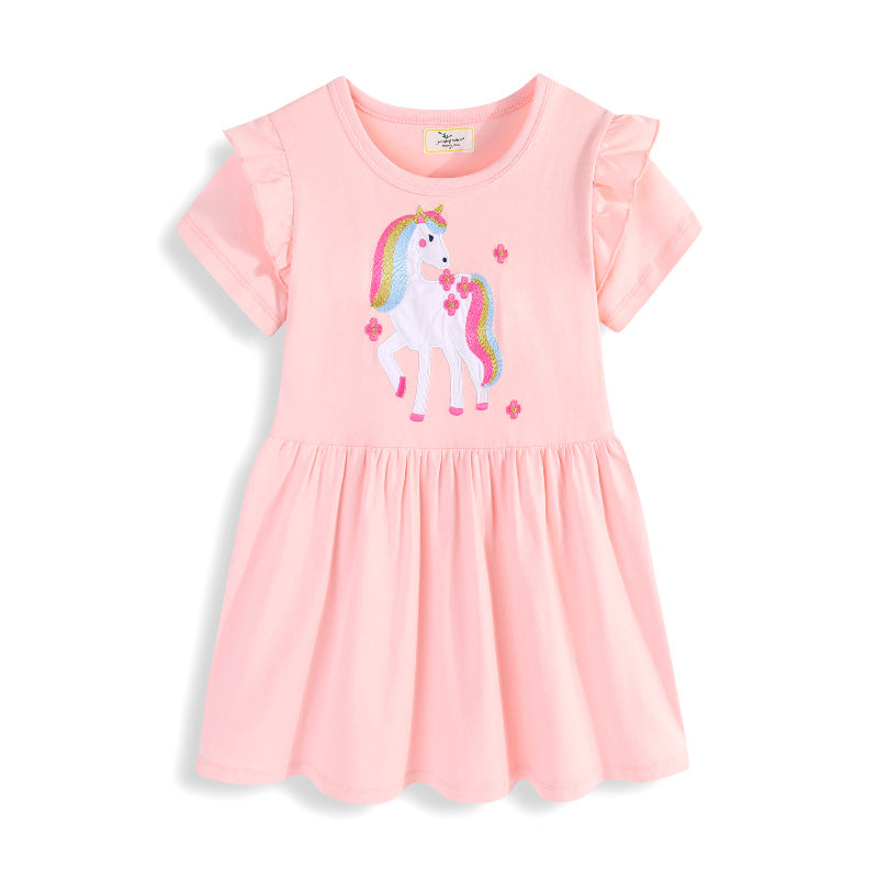Mädchen Sommerkleid mit zauberhaftem Einhorn-Motiv Drune
