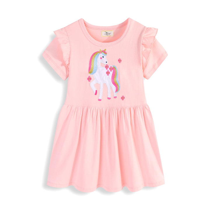 Mädchen Sommerkleid mit zauberhaftem Einhorn-Motiv Drune