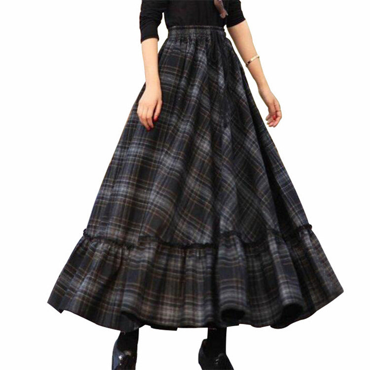 Damen Maxi-Rock mit eleganter Absatz und Viskose-Mix Drune