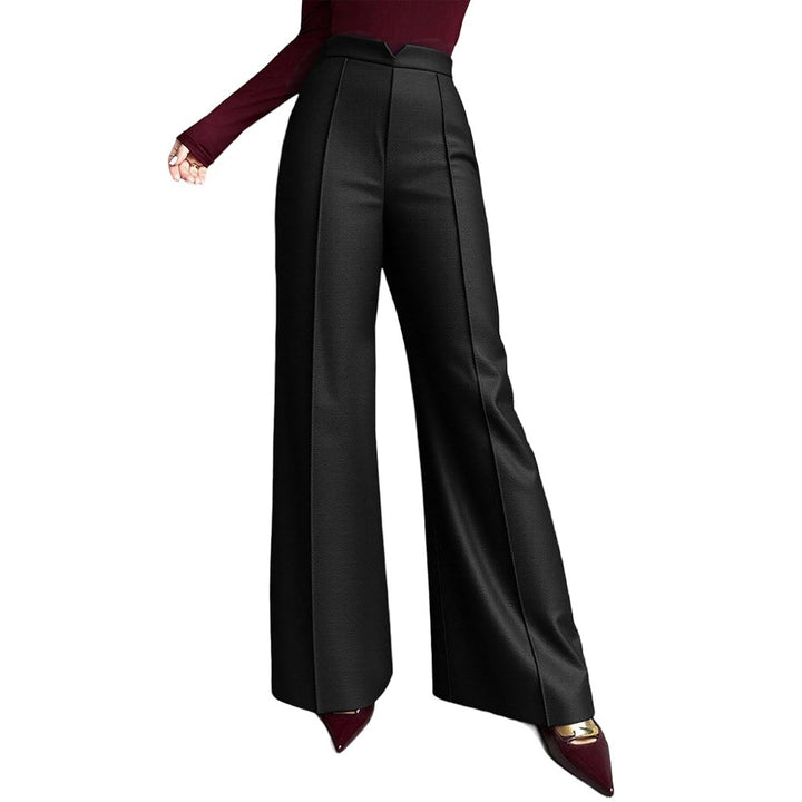 Damen Hochtaillierte Palazzo-Hose mit eleganten Falten Drune