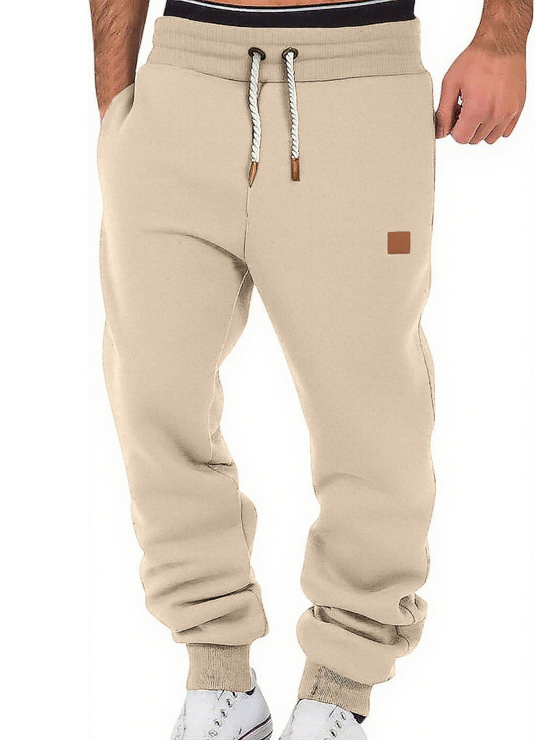 Herren nan komfortable Jogginghose aus hochwertiger Baumwollmischung mit elastischem Bund Kordelzug und Bündchen Drune