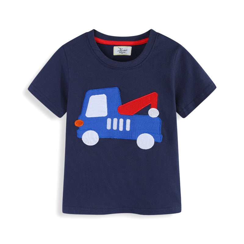 Jungen T-Shirt mit robustem Pionierfahrzeug-Applikation Drune