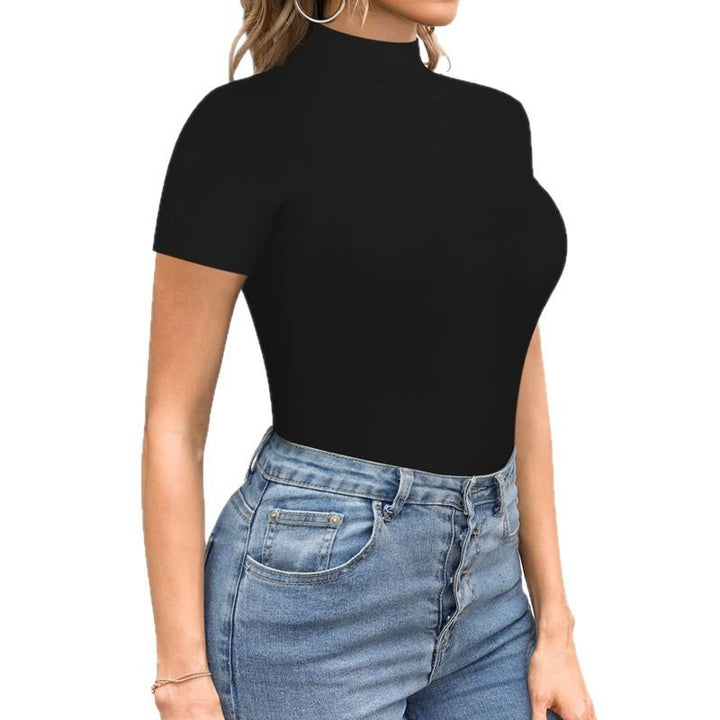 Damen Body mit hohem Kragen und Kurzarm Drune
