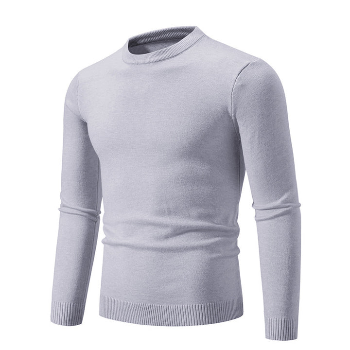 Herren Feiner Strickpullover mit Rundhalsausschnitt und Rippdetails Drune