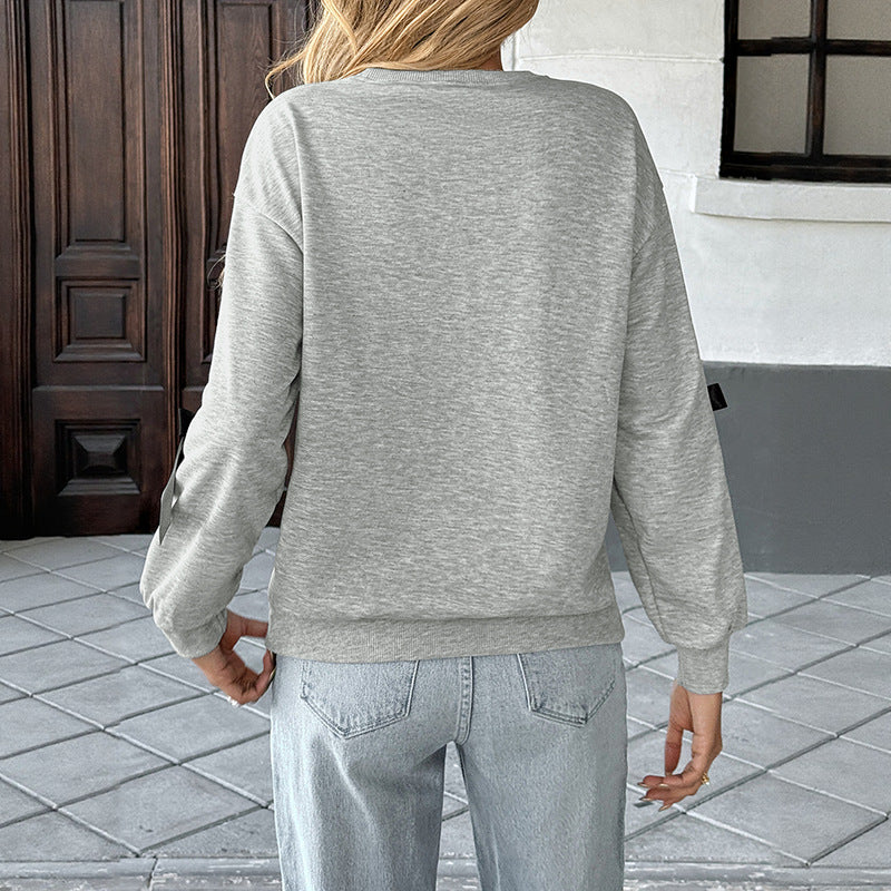 Damen Sweatshirt mit dekorativen Satinschleifen Drune