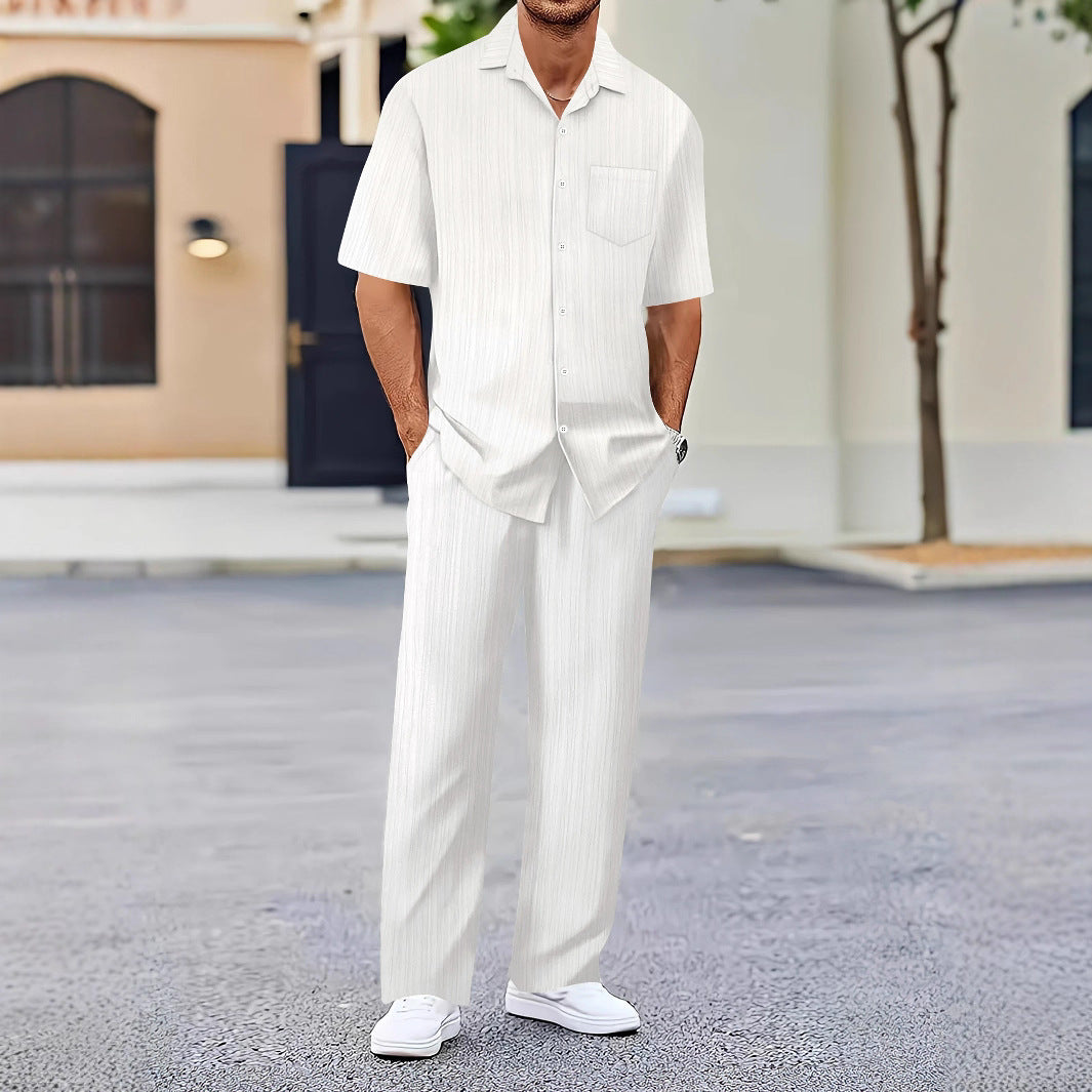 Herren Freizeitanzug mit eleganter Textur und praktischen Taschen Drune