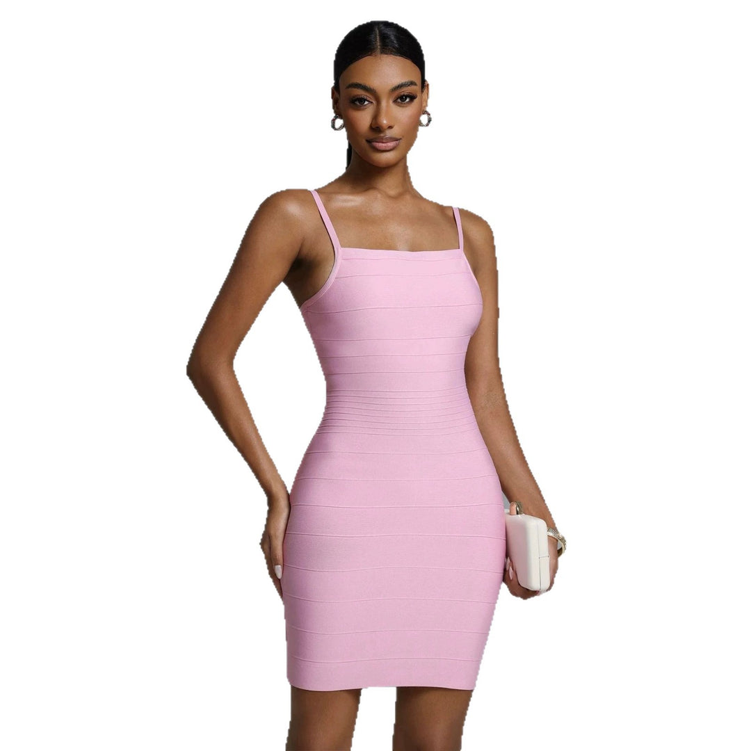 Damen Figurbetontes Minikleid mit feinen Trägern Drune