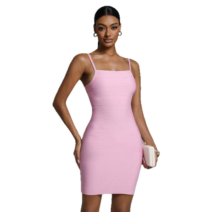 Damen Figurbetontes Minikleid mit feinen Trägern Drune