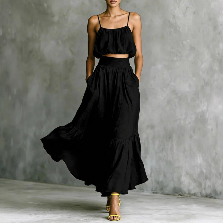 Damen Sommerliches Zweiteiler-Kleid mit fließendem Schnitt und praktischen Taschen Drune