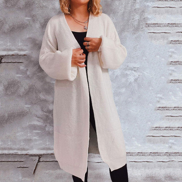 Damen lässiger Strickcardigan mit lässigen Oversize-Ärmeln und offenem Schnitt Drune