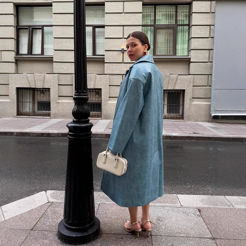 Damen oversized Denim-Trenchcoat Drune