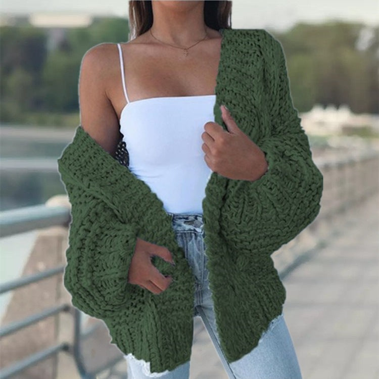 Damen Grobstrick-Cardigan mit oversized Passform und lässigem Design Drune