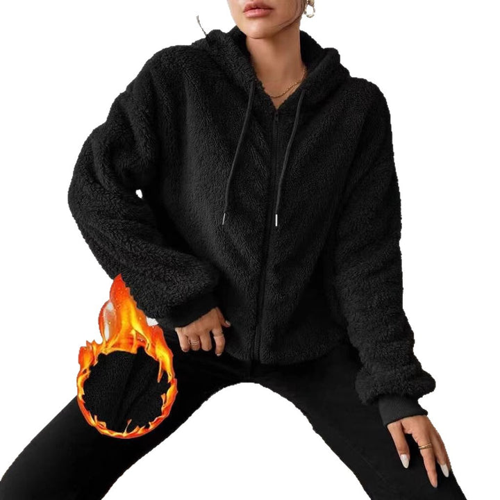Damen Fleecejacke mit Kapuze Drune