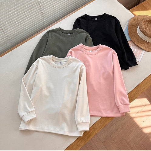 Damen Bequemes Langarmshirt mit Rundhalsausschnitt Drune