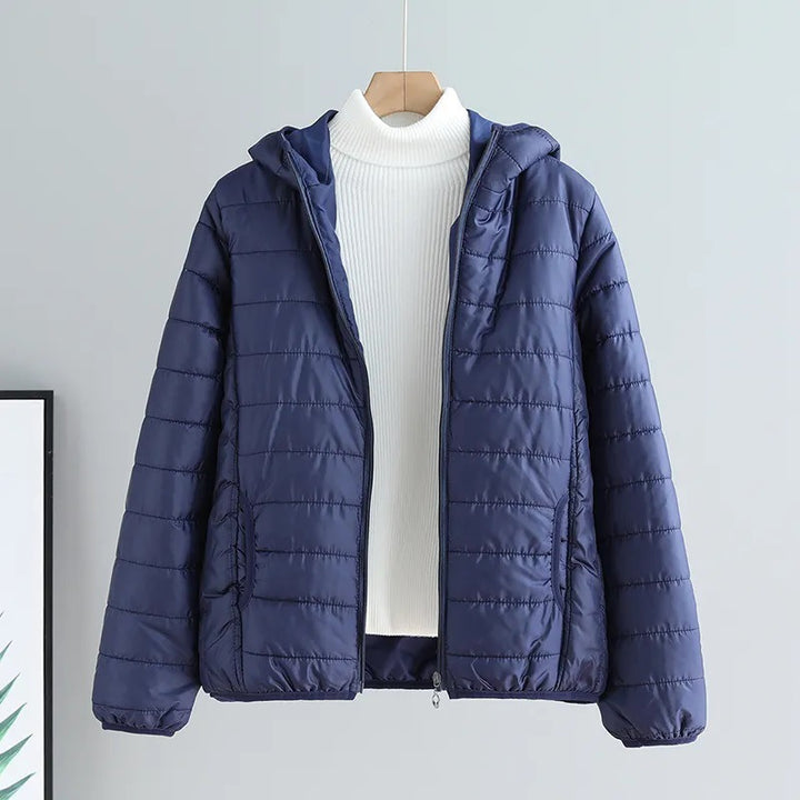 Damen gesteppte Übergangsjacke mit praktischen Taschen und Kapuze Drune