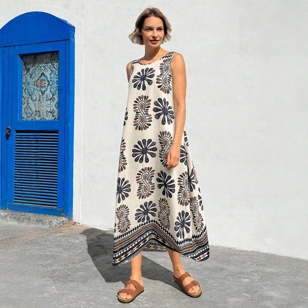 Damen Maxikleid mit floralem Druck und lässiger Schnitt Drune