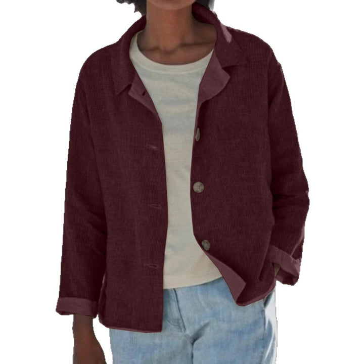 Damen Leichte und lässige Baumwolljacke mit geknöpften Details Drune