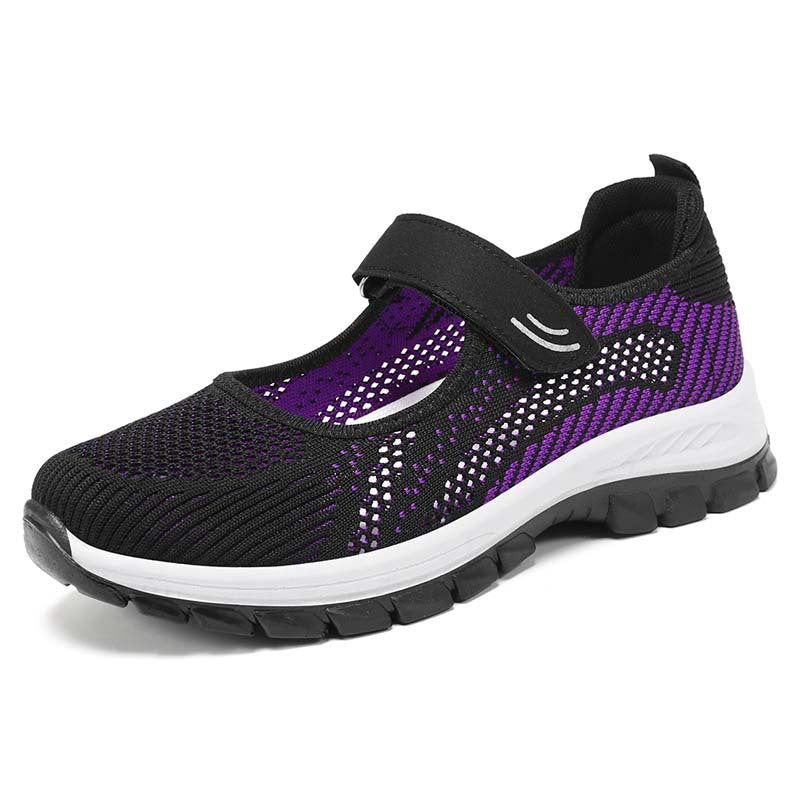 Damen Sportliche Slip-On Sneaker mit verstellbarem Riemen und atmungsaktiver Obermaterialstruktur Drune