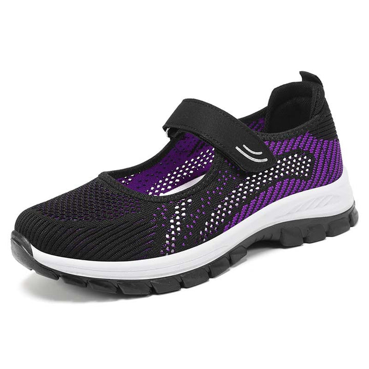 Damen Sportliche Slip-On Sneaker mit verstellbarem Riemen und atmungsaktiver Obermaterialstruktur Drune