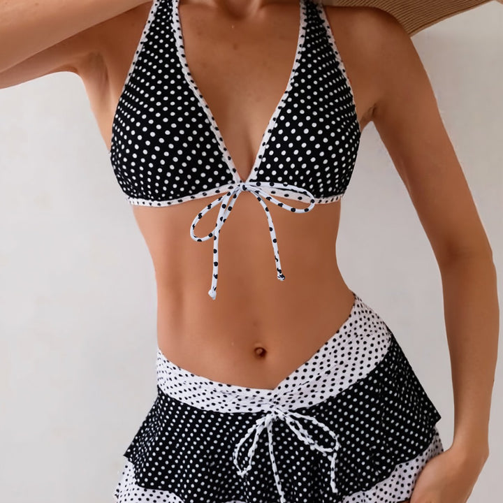Damen Triangel-Bikini mit Rüschenrock Drune