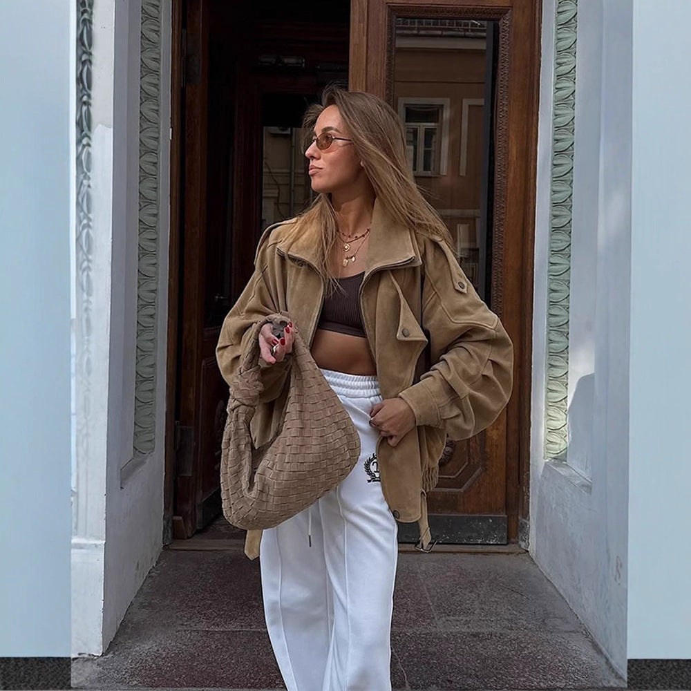Damen lässige Wildlederjacke Drune