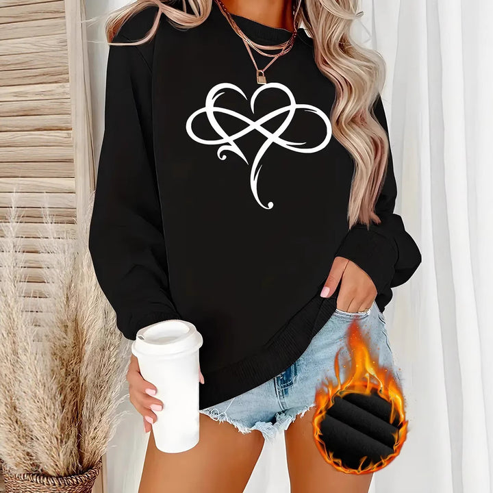Damen Sweatshirt mit kreativem Herzdesign und entspannter Passform Drune