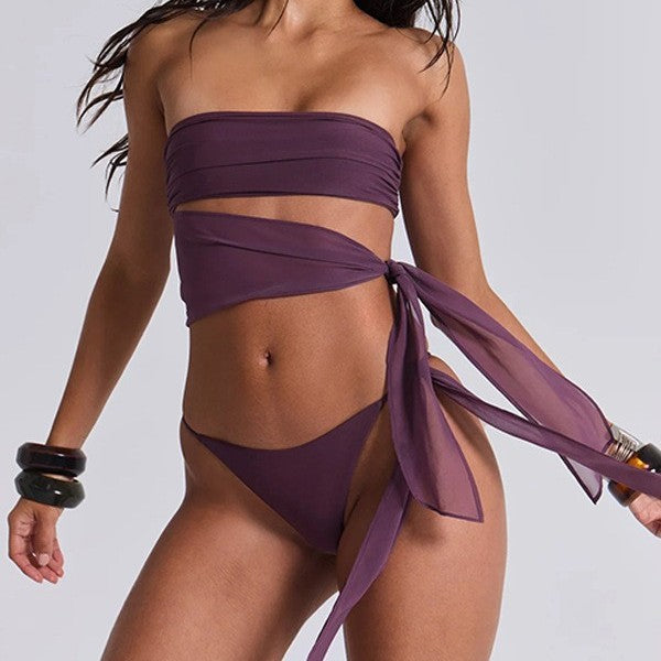 Damen Bandeau-Bikini mit Wickelband Drune