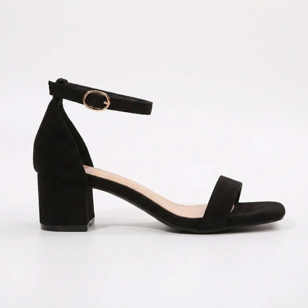 Damen Riemchen-Sandalen mit blockiertem Absatz und verstellbarem Knöchelriemen Drune