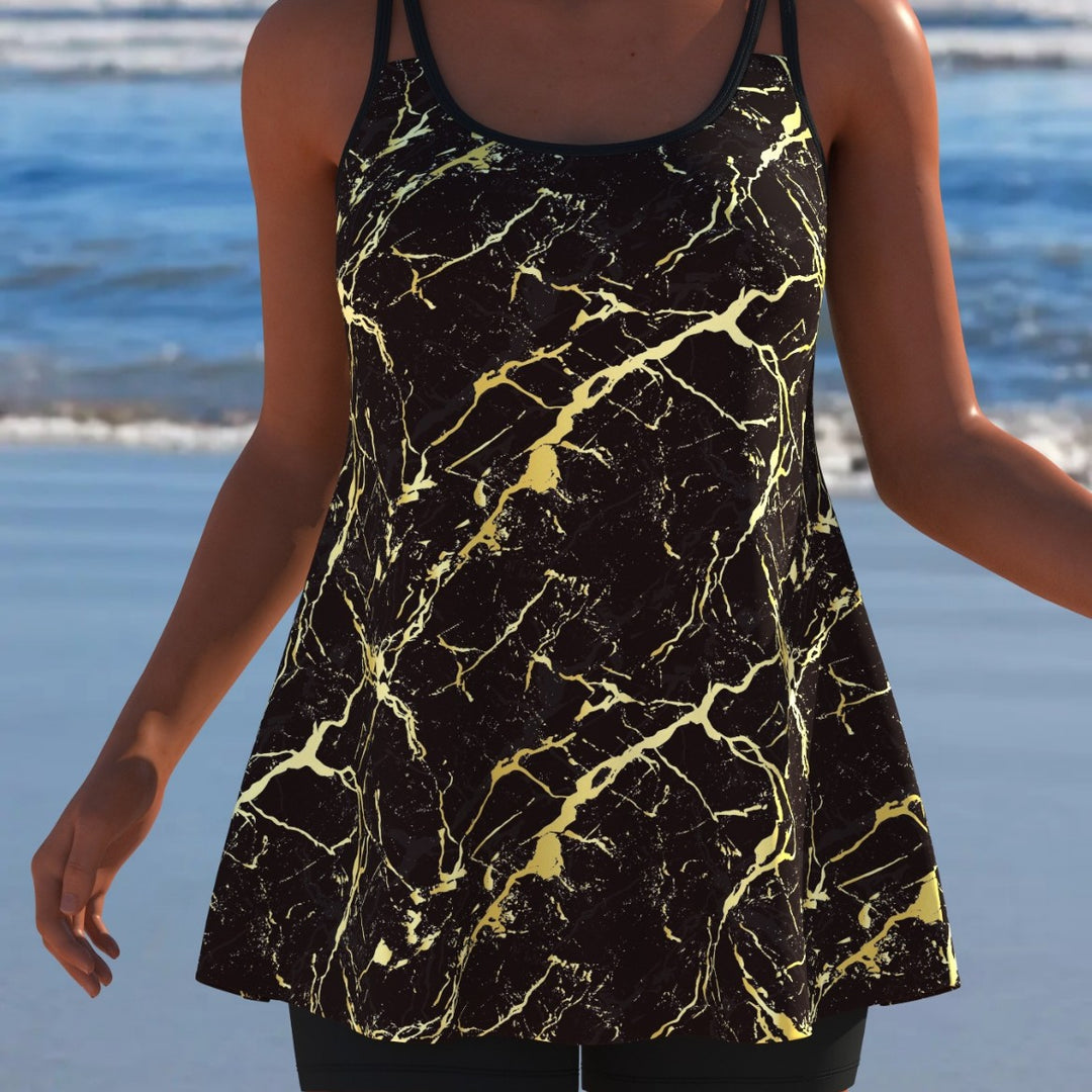 Damen Schwimmanzug mit modischem A-Linien-Schnitt und floralem Design Drune