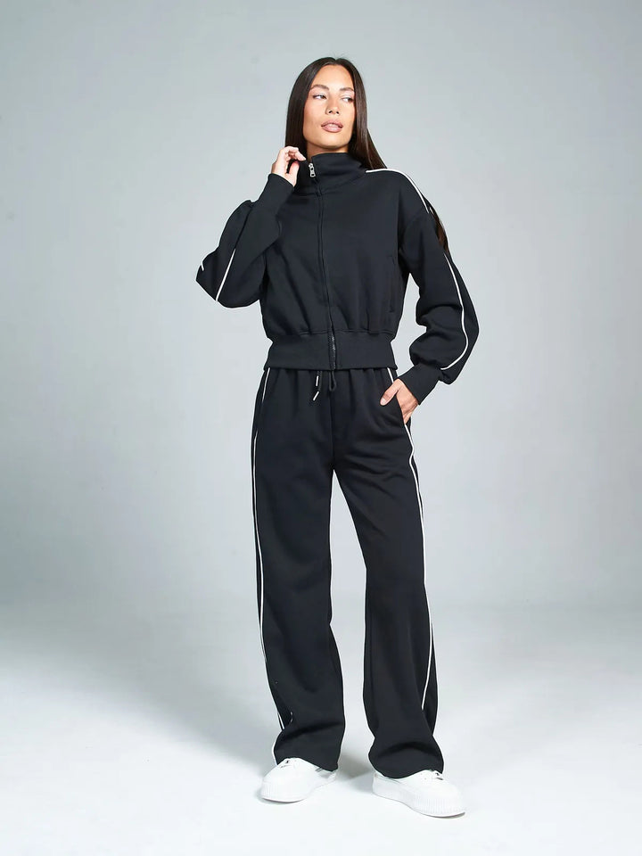 Damen Hochwertiger Sport-Loungewear-Anzug mit Stehkragen Drune