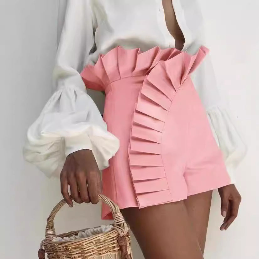 Damen Rüschenshorts mit asymmetrischem Schnitt Drune