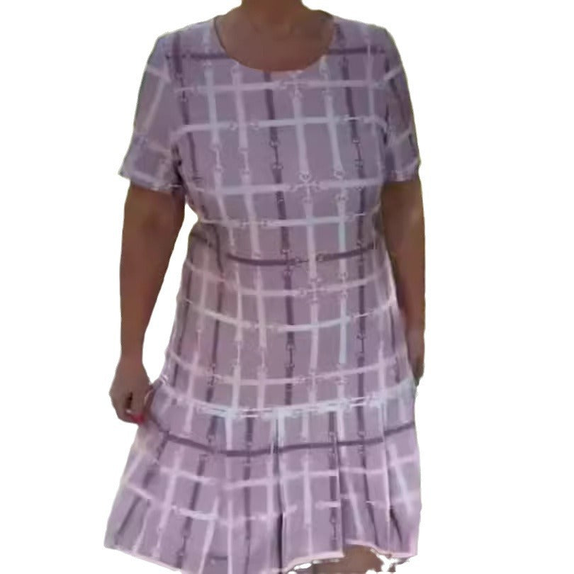 Damen Freizeitkleid mit verspieltem Karomuster und Rüschendetails Drune