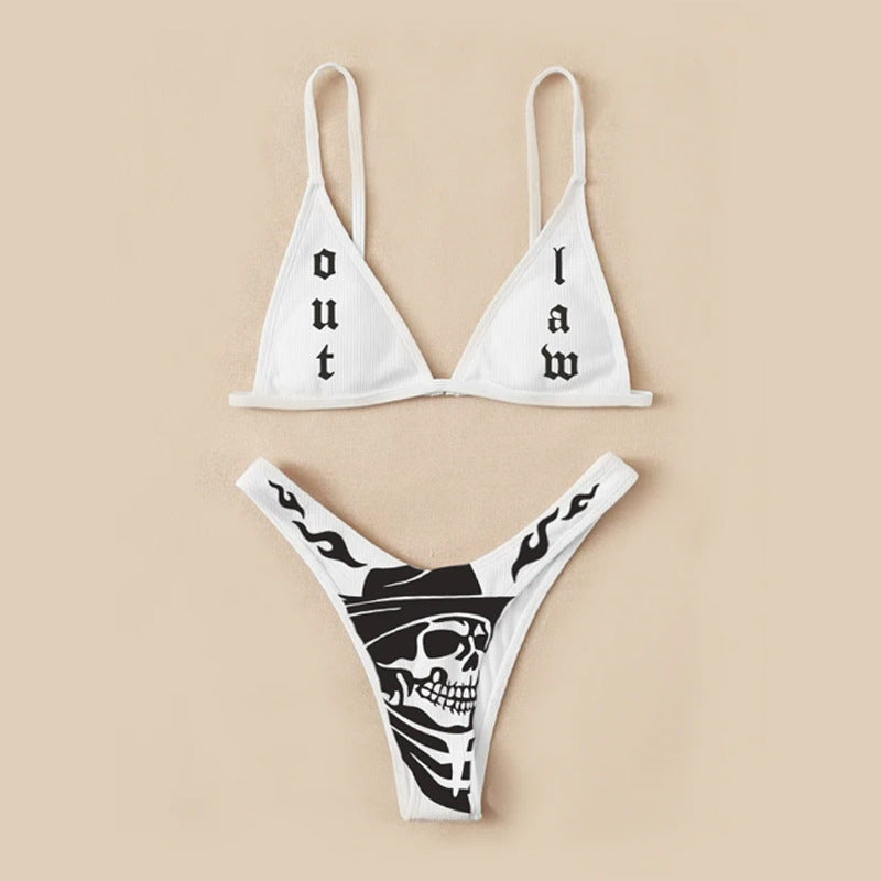 Damen Bandeau Bikini-Set mit auffälligem Grafikdruck Drune