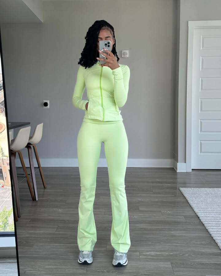 Damen Figurschmeichelndes Sport-Set mit zip-aktueller Jacke und Schlankmachenden Leggings Drune