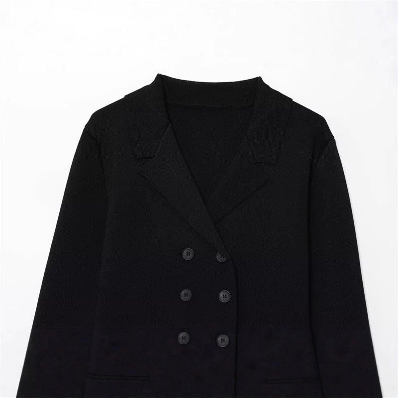 Damen elegante Blazerjacke im doppelten Knopfdesign Drune