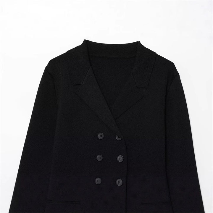 Damen elegante Blazerjacke im doppelten Knopfdesign Drune