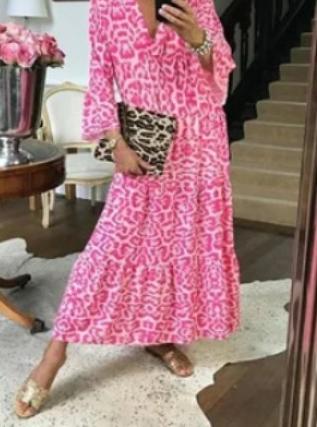 Damen-maxikleid im trendigen Leopardenmuster Drune
