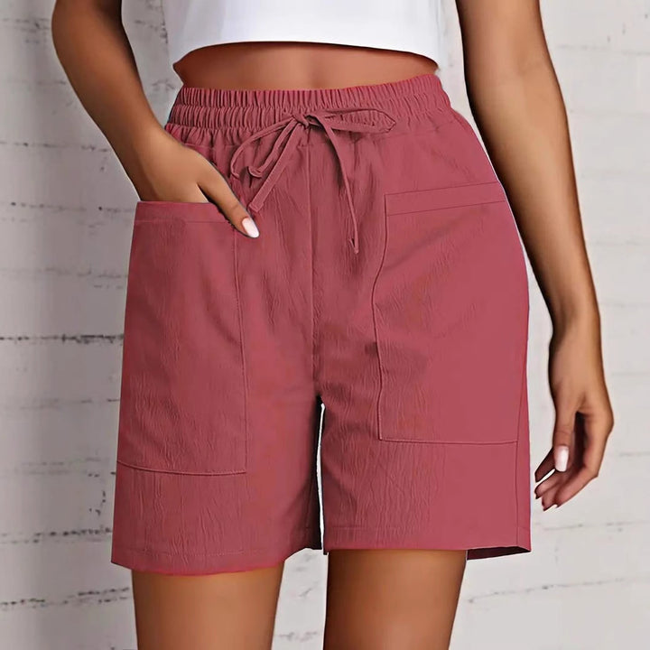 Damen entspannte Shorts mit breitem Gummibund und praktischen Taschen Drune