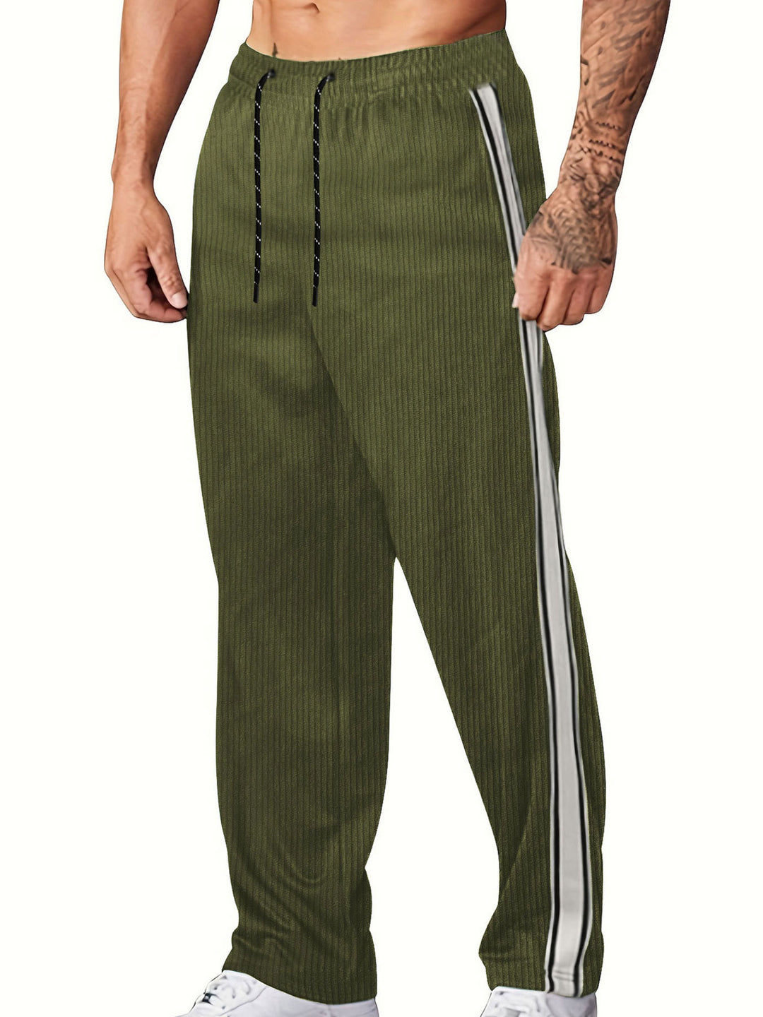 Herren komfortable Freizeithose mit seitlichem Streifen Drune