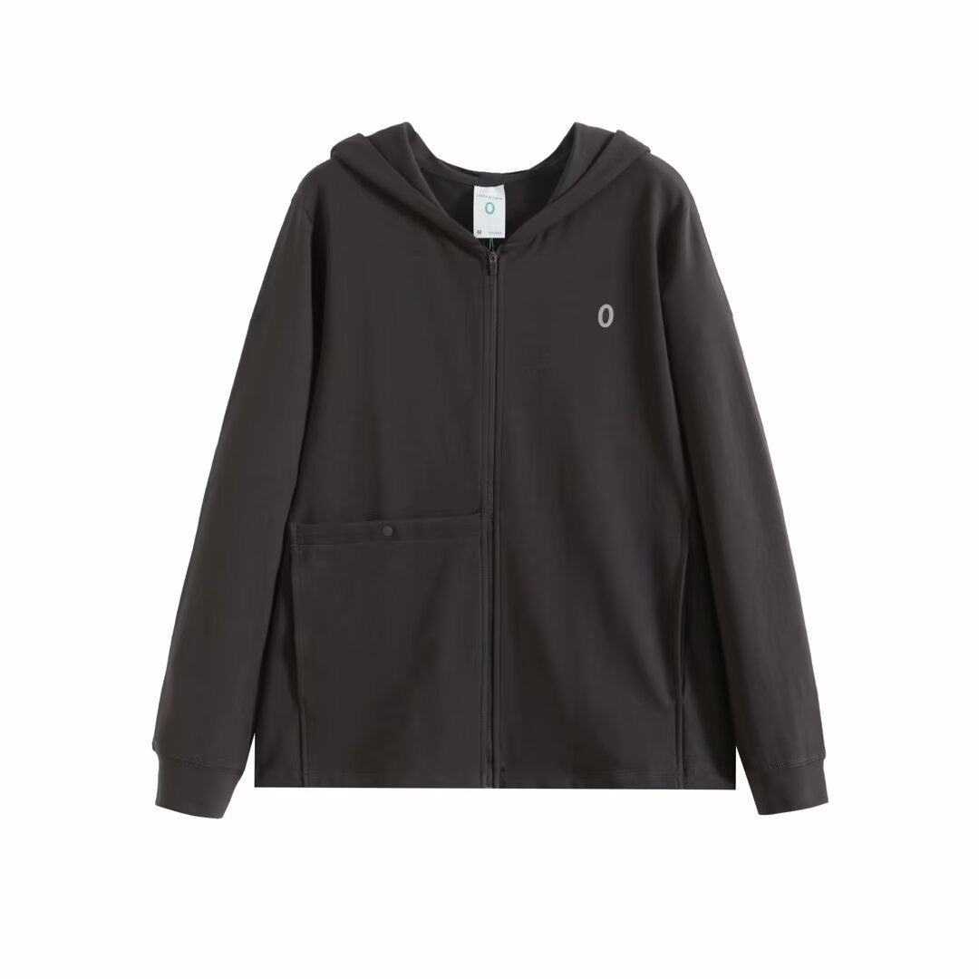 Damen atmungsaktive Kapuzenjacke mit innovativer Reißverschlusstasche Drune
