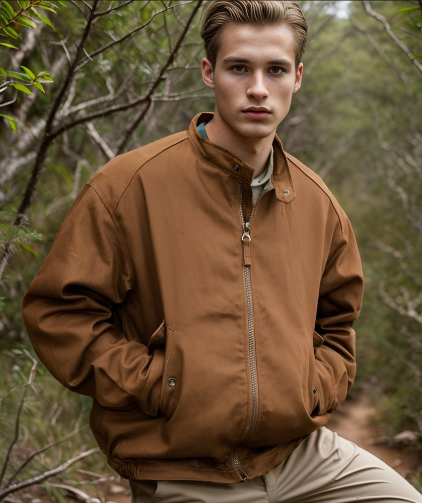 Herren lässige Freizeitjacke mit praktischem Stehkragen Drune