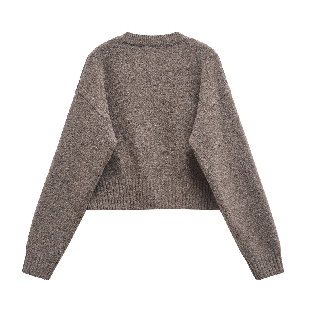 Femme Cozy Cropped Cardigan mit Knopfverschluss Drune