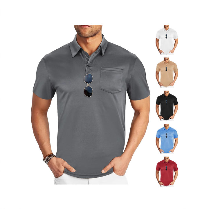 Herren nan funktionales Polohemd mit Brusttasche und atmungsaktiver Meshstruktur Drune