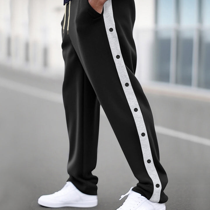 Herren Sportliche Jogginghose mit Druckknopfverschluss und atmungsaktivem Material Drune