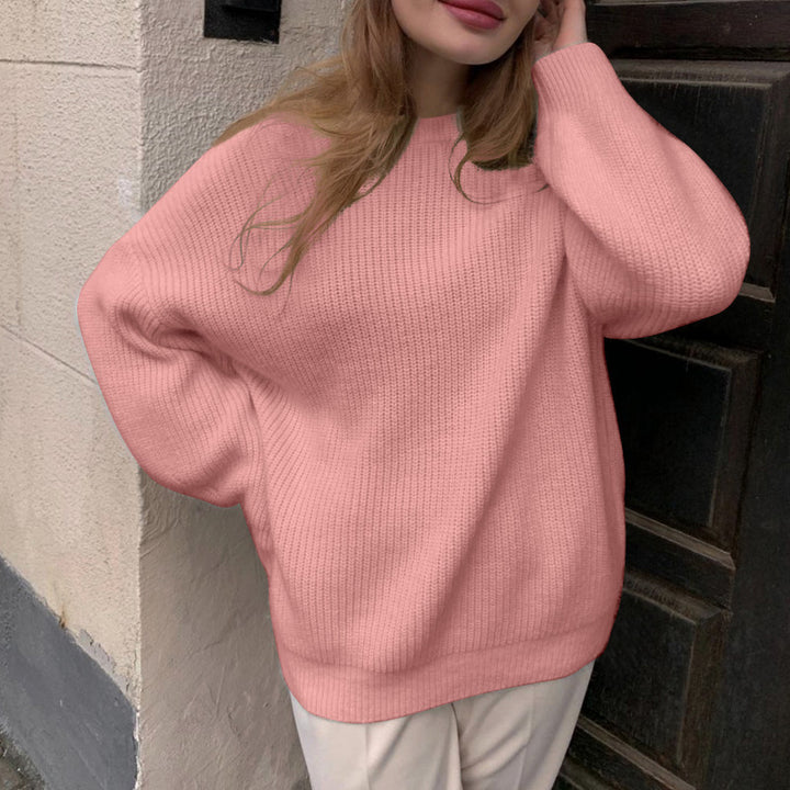 Damen oversized Strickpullover mit lockerem Schnitt und feiner Textur Drune