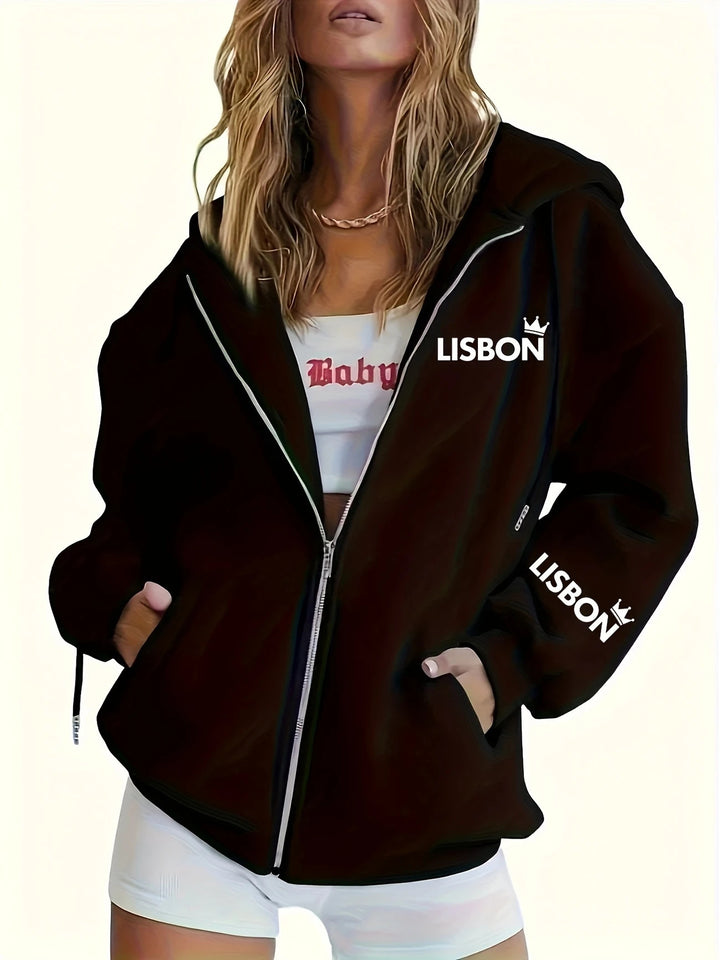 Damen lockerer Urban Style Kapuzenjacke Drune